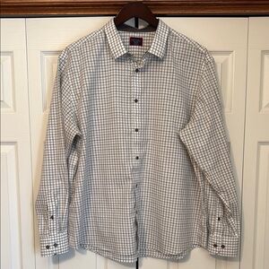 Men's UnTuckit Black/White/Gray Checkered Shirt, XXL, Regular Fit, Wrinkle Free